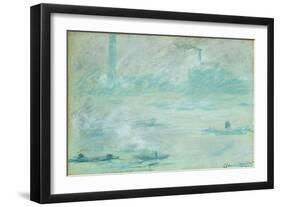 London, Boats on the Thames-Claude Monet-Framed Giclee Print