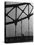 London Bobby in His Wartime Tin Helmet Patrolling the Tower Bridge-Carl Mydans-Stretched Canvas