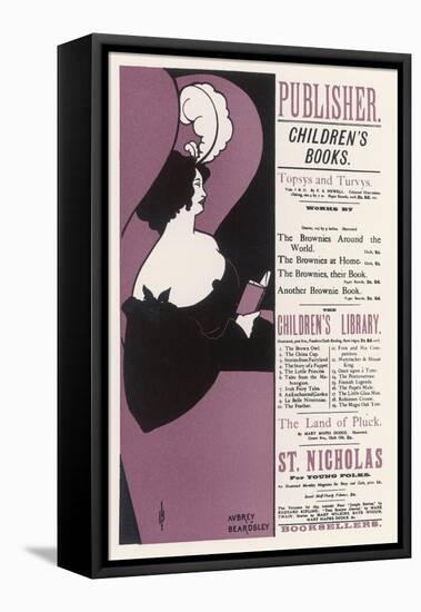 London Bookseller's Poster-Aubrey Beardsley-Framed Stretched Canvas