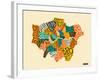 London Boroughs-Jazzberry Blue-Framed Art Print