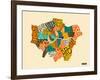 London Boroughs-Jazzberry Blue-Framed Art Print