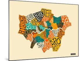 London Boroughs-Jazzberry Blue-Mounted Art Print