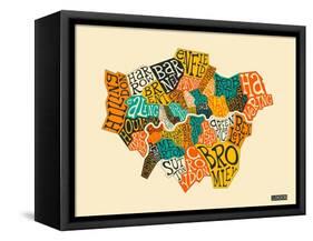 London Boroughs-Jazzberry Blue-Framed Stretched Canvas
