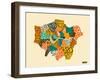 London Boroughs-Jazzberry Blue-Framed Art Print