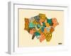 London Boroughs-Jazzberry Blue-Framed Art Print