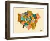 London Boroughs-Jazzberry Blue-Framed Art Print