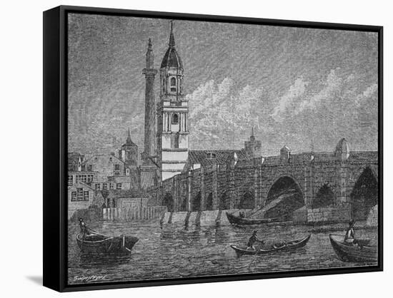 'London Bridge', 1796, (1903)-JOHN WALKER-Framed Stretched Canvas