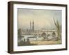 London Bridge and the Monument, C.1795-Francis Nicholson-Framed Giclee Print