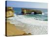 London Bridge, Coastal Feature Along the Great Ocean Road, Victoria, Australia-Peter Scholey-Stretched Canvas