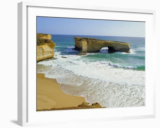 London Bridge, Coastal Feature Along the Great Ocean Road, Victoria, Australia-Peter Scholey-Framed Photographic Print