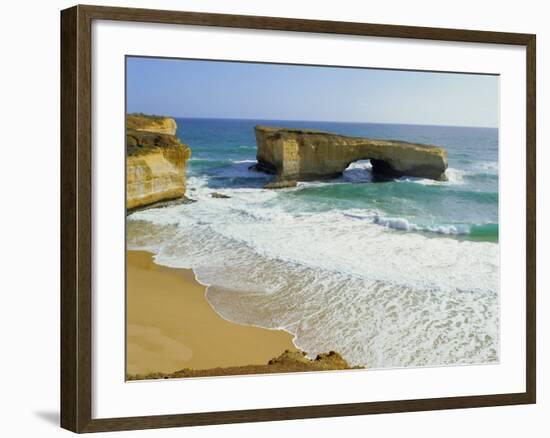 London Bridge, Coastal Feature Along the Great Ocean Road, Victoria, Australia-Peter Scholey-Framed Photographic Print