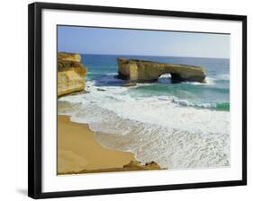 London Bridge, Coastal Feature Along the Great Ocean Road, Victoria, Australia-Peter Scholey-Framed Photographic Print