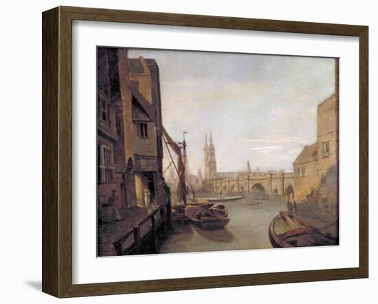 London Bridge from Pepper Alley Stairs, 1788-William Marlow-Framed Giclee Print