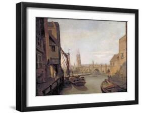 London Bridge from Pepper Alley Stairs, 1788-William Marlow-Framed Giclee Print