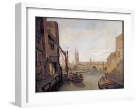 London Bridge from Pepper Alley Stairs, 1788-William Marlow-Framed Giclee Print