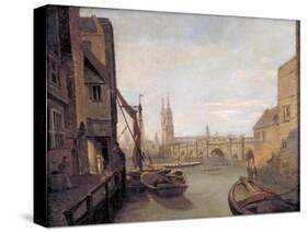 London Bridge from Pepper Alley Stairs, 1788-William Marlow-Stretched Canvas