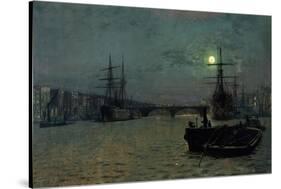 London Bridge - Half Tide, 1884-John Atkinson Grimshaw-Stretched Canvas