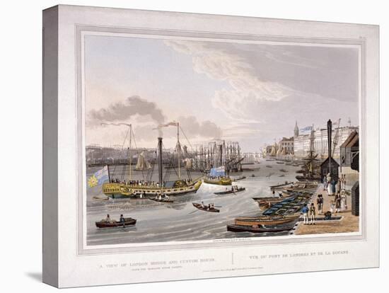 London Bridge, London, 1820-Robert Havell the Younger-Stretched Canvas