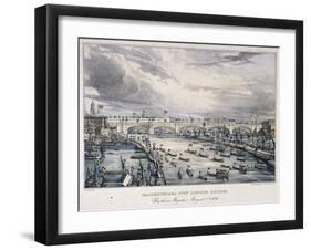 London Bridge, London, 1831-Charles Etienne Pierre Motte-Framed Giclee Print