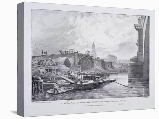 London Bridge, London, 1832-Charles Joseph Hullmandel-Stretched Canvas