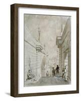 London Bridge Looking North from the Upper Landing of Steps Near Tooley Street, 1833-Edward William Cooke-Framed Giclee Print