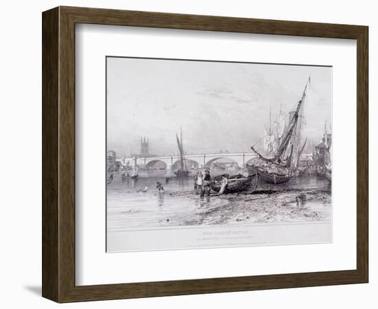 London Bridge (Old and New), London, 1833-Edward William Cooke-Framed Giclee Print