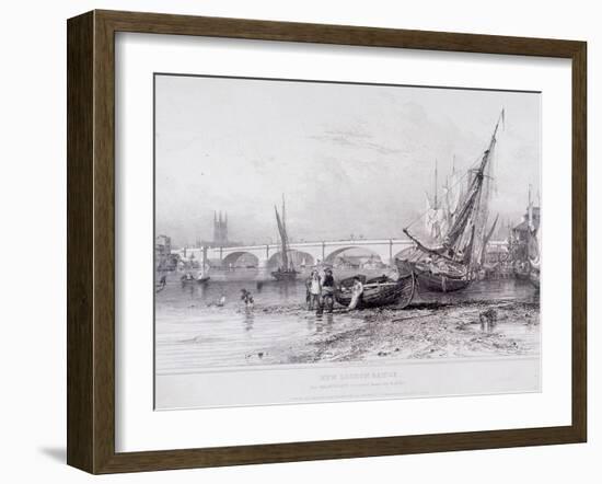 London Bridge (Old and New), London, 1833-Edward William Cooke-Framed Giclee Print