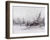 London Bridge (Old and New), London, 1833-Edward William Cooke-Framed Giclee Print