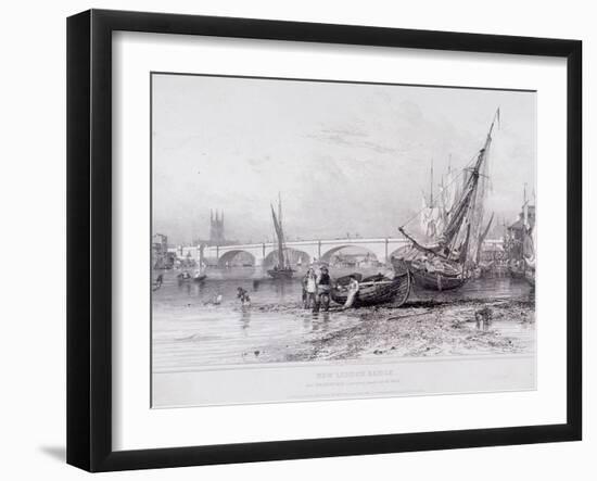 London Bridge (Old and New), London, 1833-Edward William Cooke-Framed Giclee Print