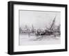 London Bridge (Old and New), London, 1833-Edward William Cooke-Framed Premium Giclee Print