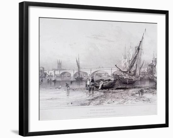 London Bridge (Old and New), London, 1833-Edward William Cooke-Framed Giclee Print