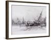 London Bridge (Old and New), London, 1833-Edward William Cooke-Framed Giclee Print