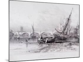 London Bridge (Old and New), London, 1833-Edward William Cooke-Mounted Giclee Print