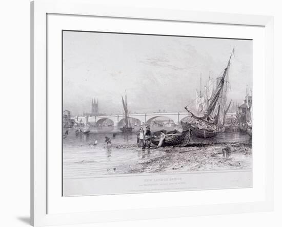 London Bridge (Old and New), London, 1833-Edward William Cooke-Framed Giclee Print