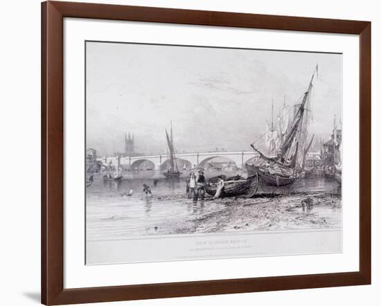 London Bridge (Old and New), London, 1833-Edward William Cooke-Framed Giclee Print