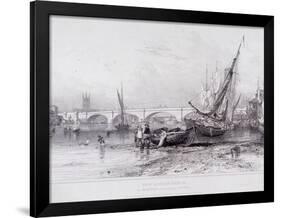 London Bridge (Old and New), London, 1833-Edward William Cooke-Framed Giclee Print