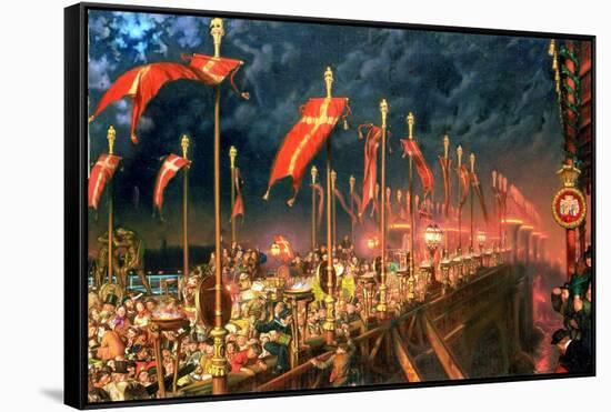 London Bridge on the Night of the Marriage of the Prince and Princess of Wales, 1863-6-William Holman Hunt-Framed Stretched Canvas