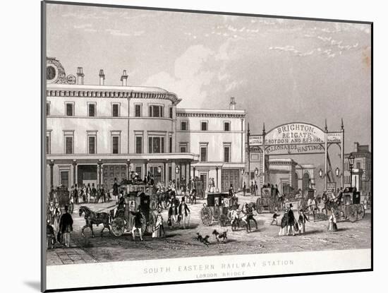 London Bridge Station, Bermondsey, London, C1851-null-Mounted Giclee Print