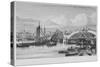 London Bridge under Construction, 1827-George Cooke-Stretched Canvas