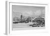 London Bridge under Construction, 1827-George Cooke-Framed Giclee Print