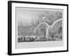 London Bridge, with the Lord Mayor's Procession Passing under the Unfinished Arches, 1827-Thomas Higham-Framed Giclee Print