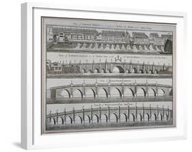 London Bridges, 1760-null-Framed Giclee Print