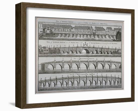 London Bridges, 1760-null-Framed Giclee Print