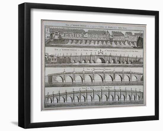 London Bridges, 1760-null-Framed Giclee Print