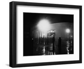 London Bus in Fog-null-Framed Photographic Print