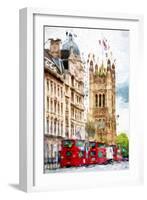 London Bus - In the Style of Oil Painting-Philippe Hugonnard-Framed Giclee Print