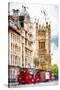 London Bus - In the Style of Oil Painting-Philippe Hugonnard-Stretched Canvas