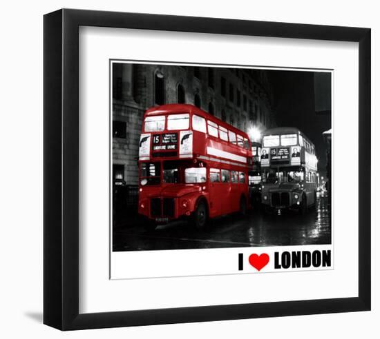 London Bus Red, I Love London-null-Framed Art Print