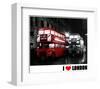 London Bus Red, I Love London-null-Framed Art Print