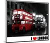 London Bus Red, I Love London-null-Mounted Art Print